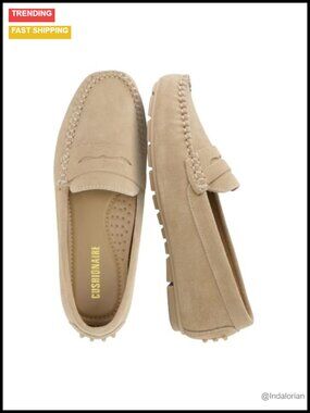 Genuine Suede Penny Loafers Moc Toe Slip-On Work Shoes